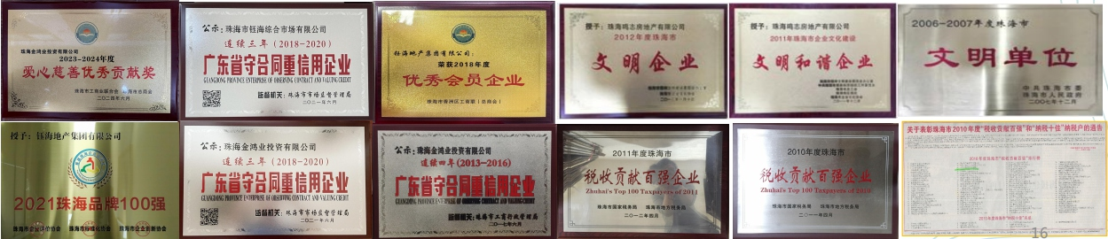 企业荣誉奖项